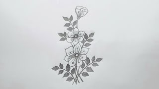 Flower Design Drawing | Embroidery Floral Design | Cushion Cover | Flower  Drawing