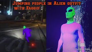 Jumping people in GTA5 in Alien outfit with Faggio (GTA5 trolling online) #GTA5 #GTA5Alientrolling