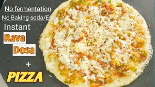 पौष्टिक पदार्थ चटपटीत नसतात? मग ही रेसिपी बघा😊|Instant rava dosa pizza