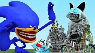 Oggy New Shin Sonic Tapes Vs All Zoonomaly Monsters Fight In Garry's Mod