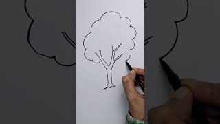 Draw a simple #drawing  of tree easy