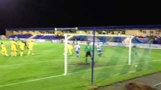 WEZ BAYNES Chester Fc free kick hit post , fa cup v gainsborough t 2/10/2012