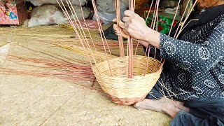 Amazing basket weaving skills with small wooden sticks | Primitive technology idea