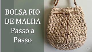 Como Fazer Bolsa de Crochê com Fio de Malha Passo a Passo - DIY