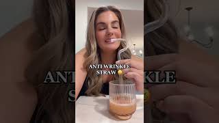 They say straws will cause mouth wrinkles… welp here ya go! #beautytips #antiaging #funny