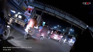 Punjab Chowrangi to University Road - 18-Jan-2018 - MotoVlog