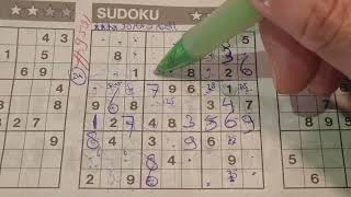 Thursday. Bonus Extra edition (#9591) Three Stars Sudoku puzzle 11-14-2024 Extra part 1 of 4