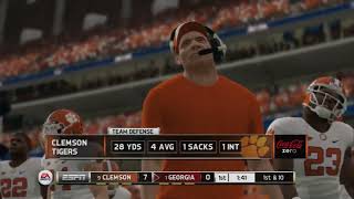 NCAA Football 14 Georgia vs Clemson 2024 Aflac Kickoff Gameplay Xbox 360