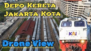 Sukses PT KAI Persero  Dilihat dari Pasar pagi mangga dua by Drone View.