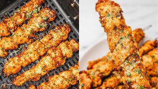 AIR FRYER GARLIC CHICKEN PARMESAN SKEWERS