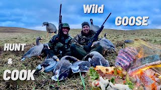 COOKING WILD GOOSE . Hunt and cook DIY BBQ , Smoker