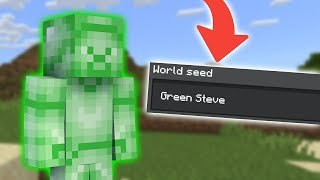 Playing The Green Steve Seed In Minecraft Bedrock Edition! (Scary)