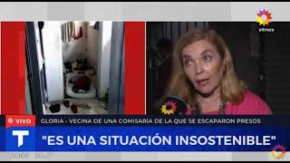 PRESOS PROFUGOS MIEDO DE LOS VECINOS TESTIMONIO  GLORIA PERTENECIENTE ONG "BUENOS VECINOS"