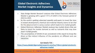 global electronic adhesives market