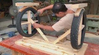 Recycling From Old Tires And Wooden Pallets - DIY Design Table From Scraps