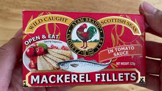 Wild Caught Scottish Seas Mackerel Fillets Ayam Brand Canned Fish In Tomato Sauce Look & Taste Test