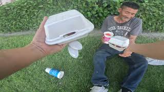 Feeding Food For Homeless on the Street ,