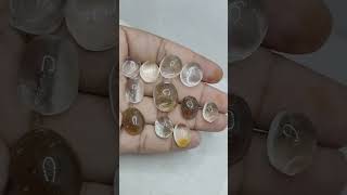 Natural 💎🌎Golden Faceted rutiled Quartz Cabs M  210 Carters lot Very 11 Pcs in lot Price Just 100 K