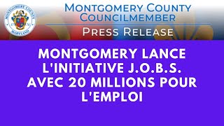 Montgomery lance l'initiative J.O.B.S. avec 20 millions pour l'emploi