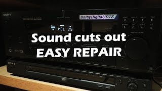 Sound cuts out Sony STR-DE675 Repair, AV reciever sound drops out