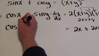 Implicit Differentiation with Trig and Chain Rule