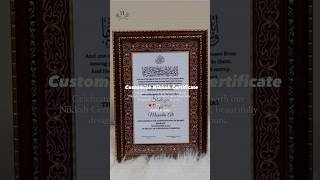 Nikkah Nama/Certificate #nikkahnama #nikkahcertificate #weddingdecor #trendingshort #trendingreels