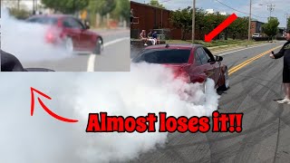 BMW Almost LOSES IT!! Cars Leaving Beers And Gears CLT!!!! ( Many MANY BURNOUTS!!! )