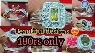 Silver ring for girls 😍 with price ll Rings design for women 2024 | silver stone ring designs #ring