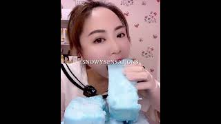 EATING BLUE FLAVOURED SQUEAKY FORM ICE BITES #iceeatingasmr #iceeatingonlybites #squeakybites