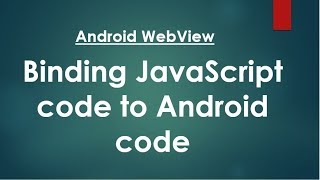 Android WebView - Binding JavaScript code to Android code