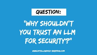 Why Shouldn't You Trust An LLM For Security? (Guest: Steve Wilson)