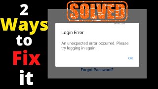 Facebook an unexpected error occurred | fb login error problem | please try logging in again 2021