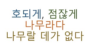 [#고급어휘] 나무라다  , 호되게 , 점잖게, 나무랄데가없다 #나무라다