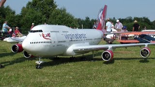 RELOADED RC BOEING 747-400 MAIDEN FLIGHT VIRGIN ATLANTIC WORLD BIGGEST RC JUMBO