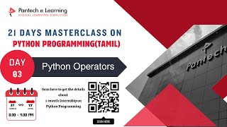 Day 03 -  Python Operators - Python Tamil Masterclass