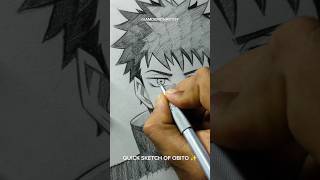 Drawing Obito In Demon Style ✨ #anime #art #obito #shorts