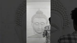 how to make GOWTHAM BUDDHA beautiful murals with Birla wall care putty#shorts