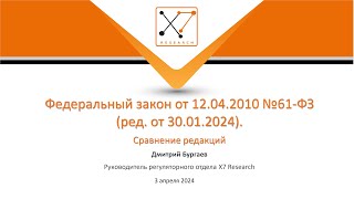 IPhEB 2024: Дмитрий Бургаев - Сравнение редакций Федерального закона №61-ФЗ (ред. от 30.01.2024)