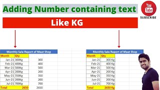 How to add Number containing Text like Kg |How to add Kg with numbers and add |Hindi/Urdu