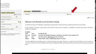 Finding the catalog and doing a basic search - Alameda County Law Library