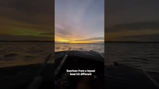 Sunrises from a layout boat hit different. #duckhunting #diverhunting #layoutboat