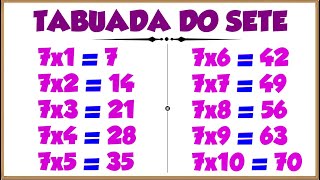 Tabuada do 7║Ouvindo e Aprendendo a tabuada de Multiplicação por 7『Tabuada do SETE』