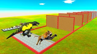 DINOSAURS vs ANIMALS Race Through Blocks DEATH CLIMB - Animal Revolt Battle Simulator