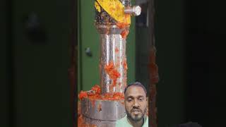 Tomatoes vs. 150 ton hydraulic press 🫣 #hydraulicpress #crushing #satisfying #viral