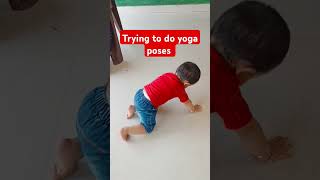 1 year old boy trying to do yoga poses #1yearbaby #activity #youtubeshorts