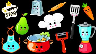 Kitchen Things Dance Party - Cartoon dance Animation - Happy Star Dancing Videos