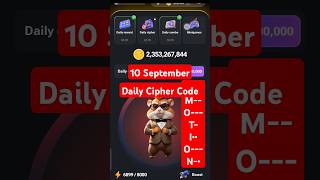 #10Sept Today Daily Cipher Code | Hamster Kombat Daily Combo Card | hamster Cipher Code 10 September