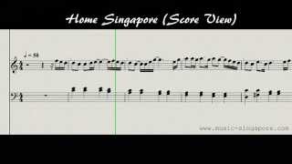 Home (Kit Chan) Easy Piano with Paranoma Score View, Singapore NDP Song 1998