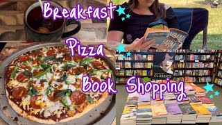 Vlog | Breakfast routine Making pizza & Book shopping