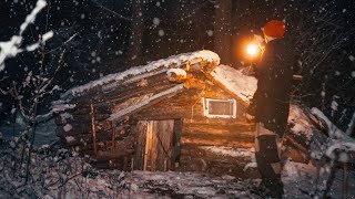 ИЗ ПОСЛЕДНИХ СИЛ ДОБРАЛСЯ НОЧЬЮ ДО ЗЕМЛЯНКИ. ТАСКАЮ КИРПИЧ ДЛЯ НОВОЙ ПЕЧКИ В ЗЕМЛЯНКУ. ПРИШЛА ЗИМА